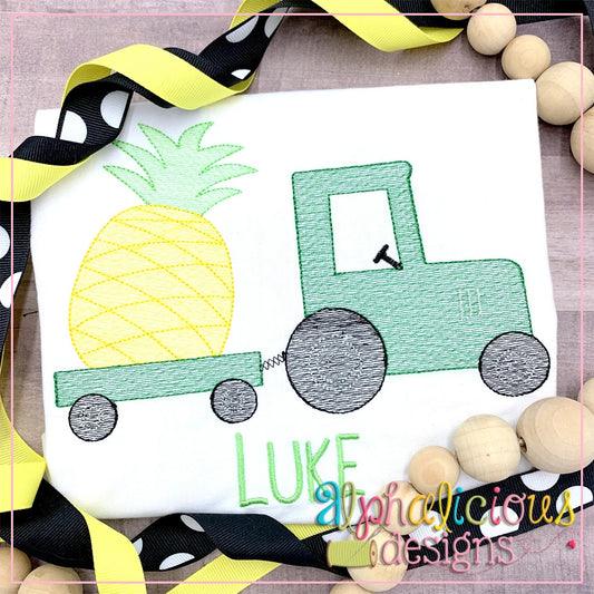 Tractor with Pineapple-Sketch