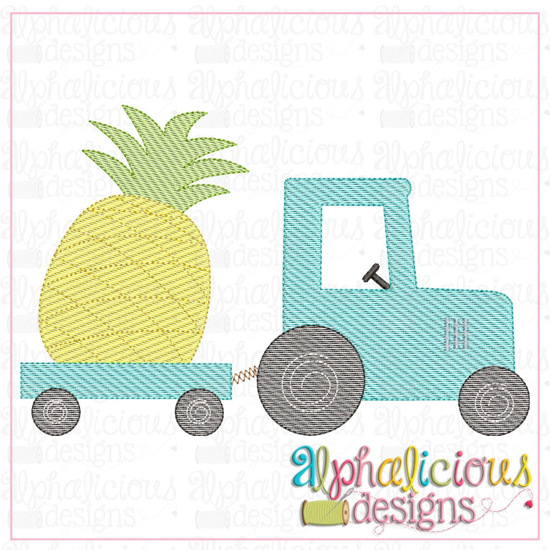 Tractor with Pineapple-Sketch