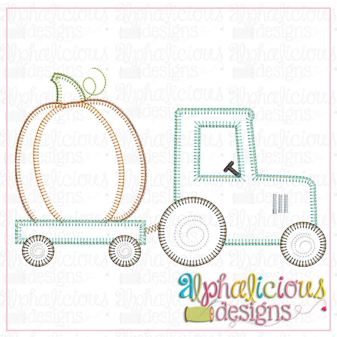 Tractor with Pumpkin-Blanket