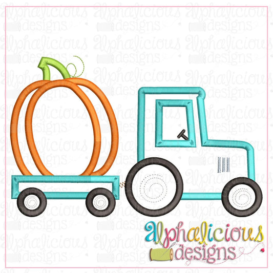 Tractor with Pumpkin-Satin