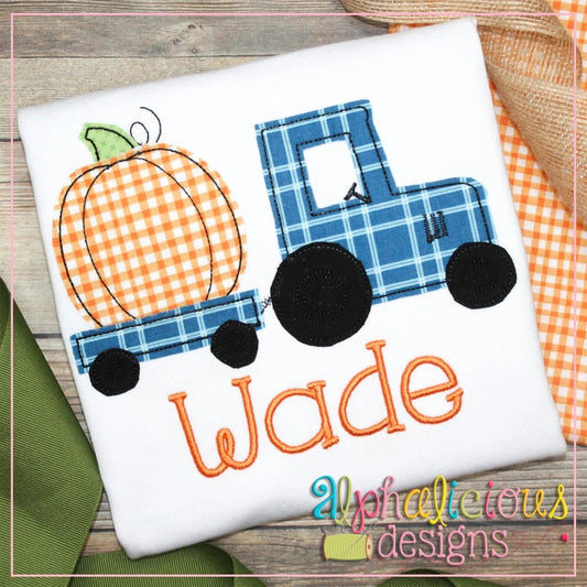 Tractor with Pumpkin-Triple Bean