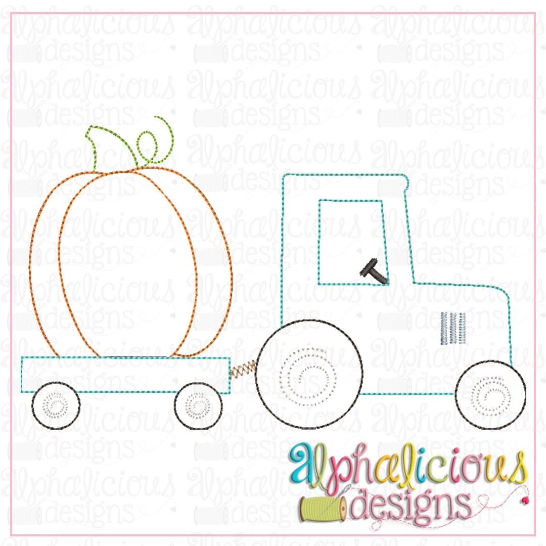 Tractor with Pumpkin-Triple Bean