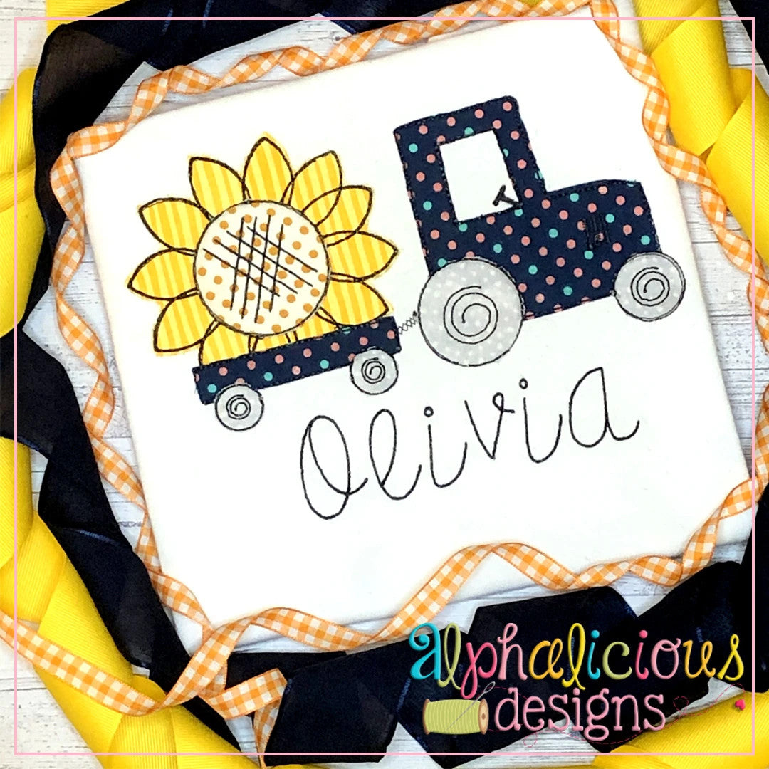 Tractor with Sunflower-Triple Bean