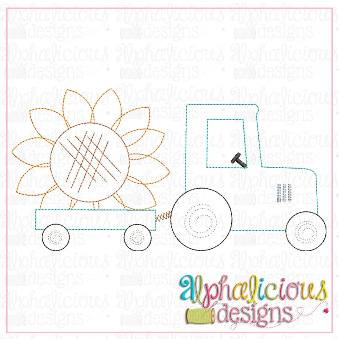 Tractor with Sunflower-Triple Bean