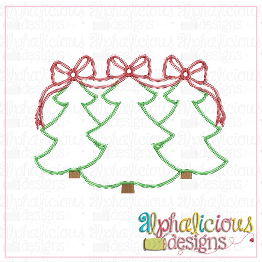 Tree Farm Trio with Bow-Zigzag