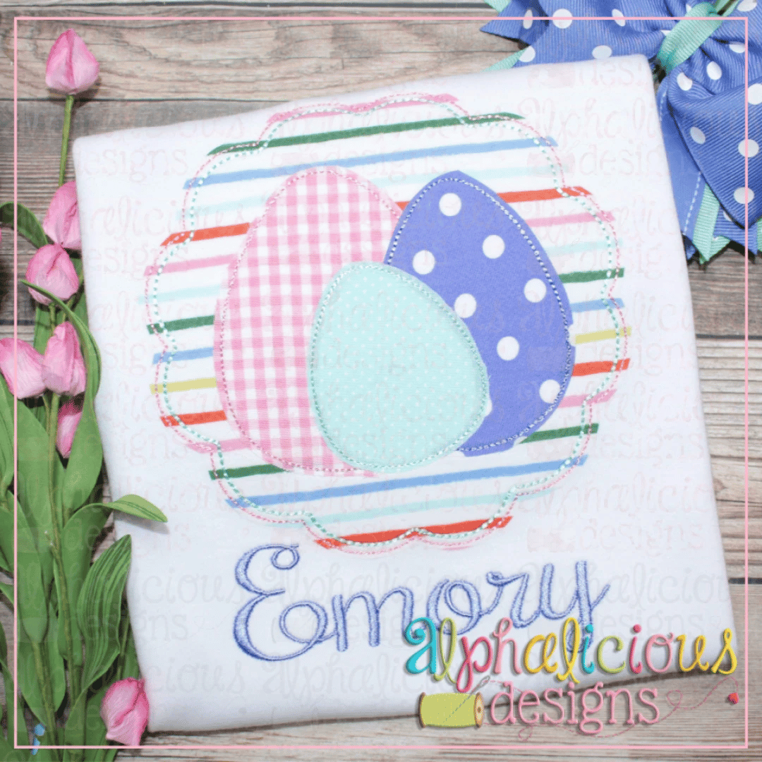 Triple Eggs in Scallop Frame-Triple Bean