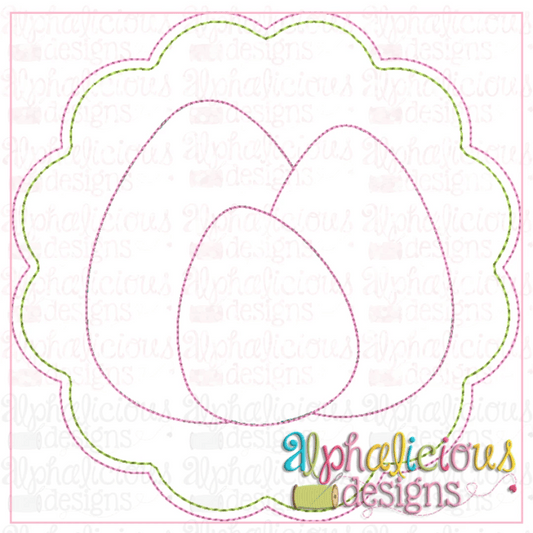 Triple Eggs in Scallop Frame-Triple Bean