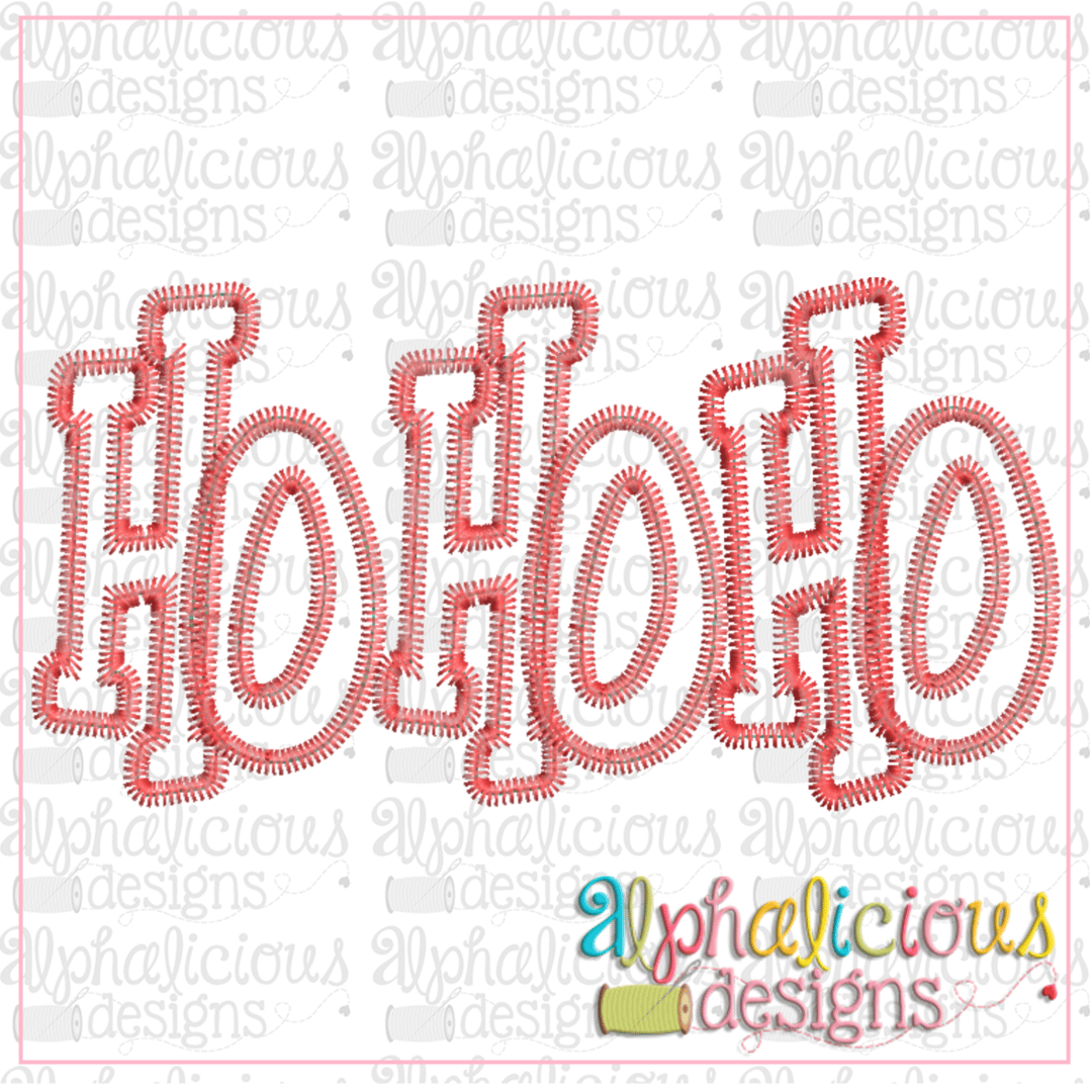 HO HO HO Applique Word-ZigZag