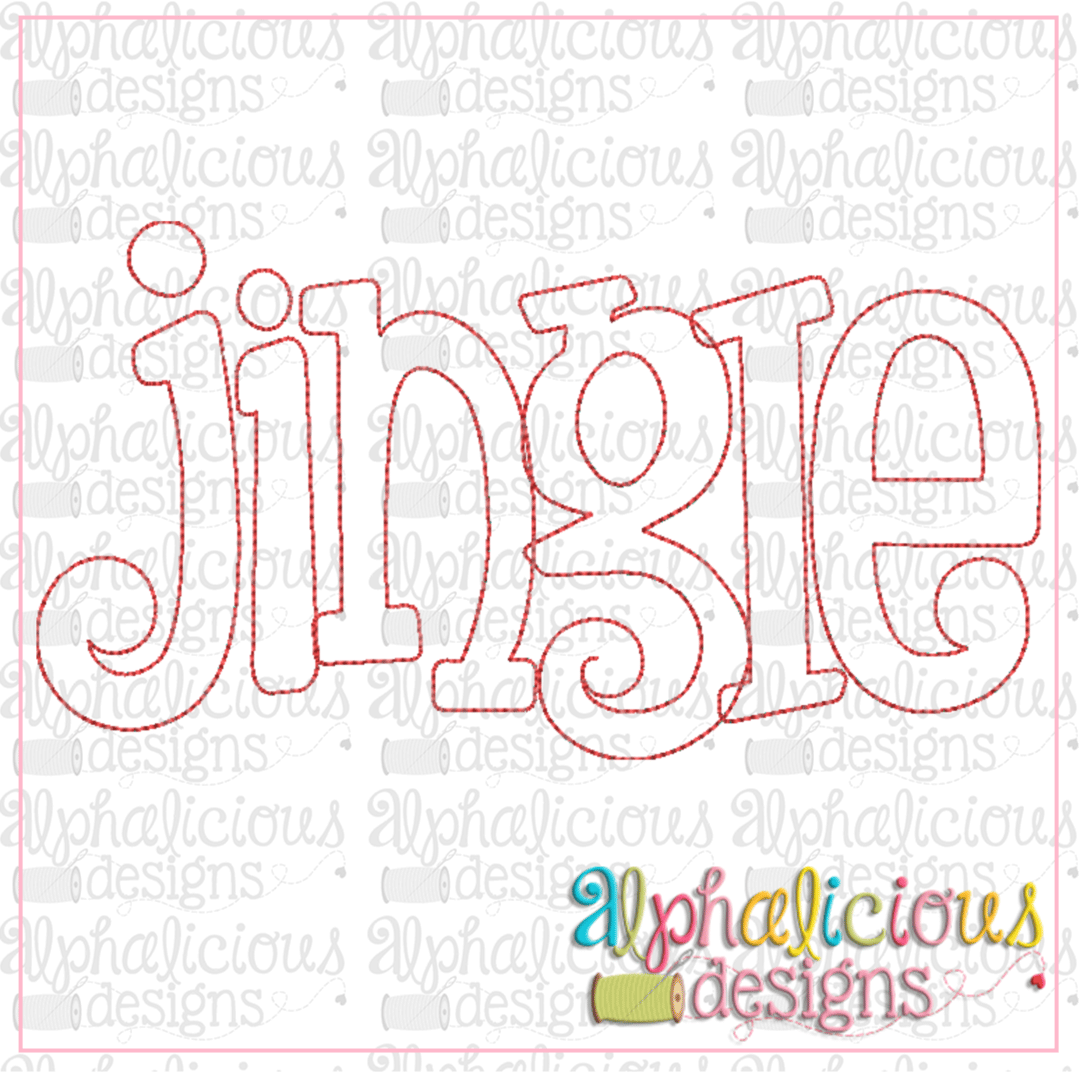 Jingle Applique Word-Triple Bean
