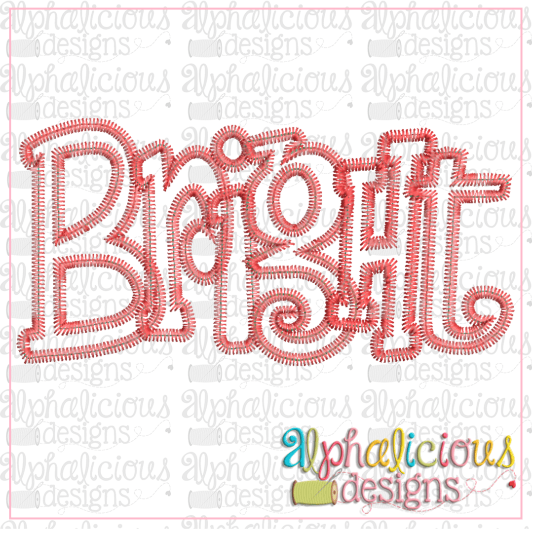 Bright Applique Word-ZigZag