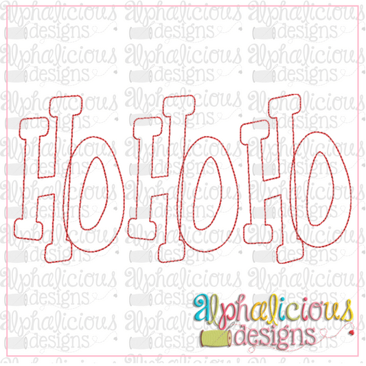 HO HO HO Applique Word-Triple Bean