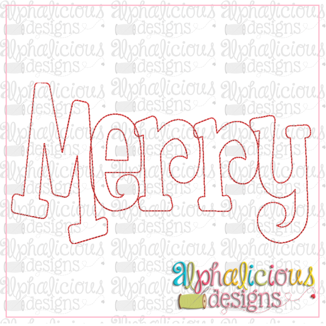 Merry Applique Word-Triple Bean