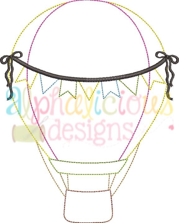 Up Up and Away Balloon with Bows - Triple Bean