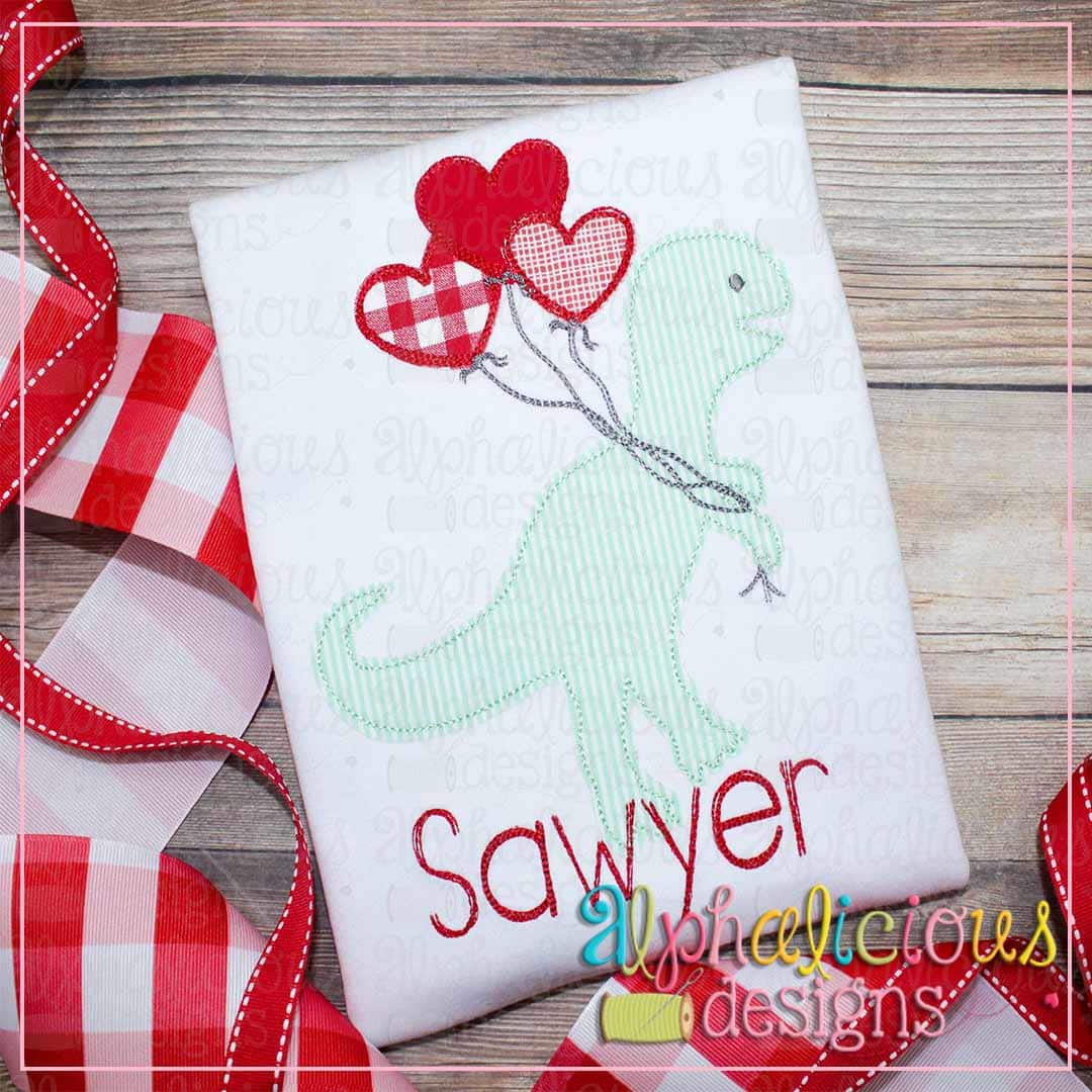 Valentine Dino with Balloons-Triple Bean