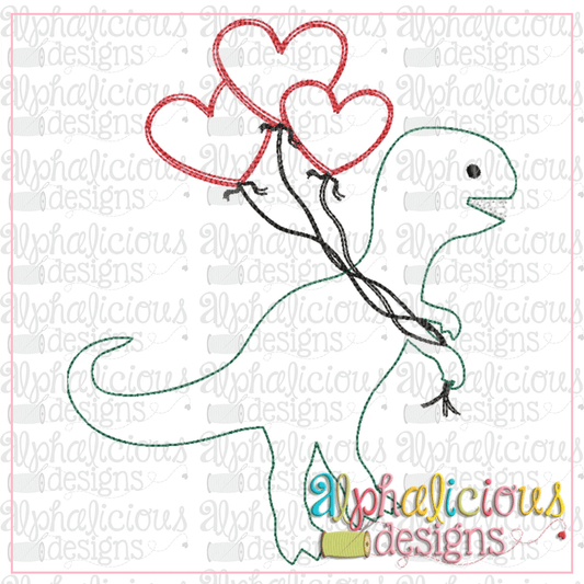 Valentine Dino with Balloons-Triple Bean