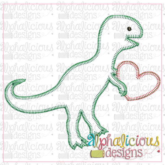 Valentine Dino with Heart-Blanket