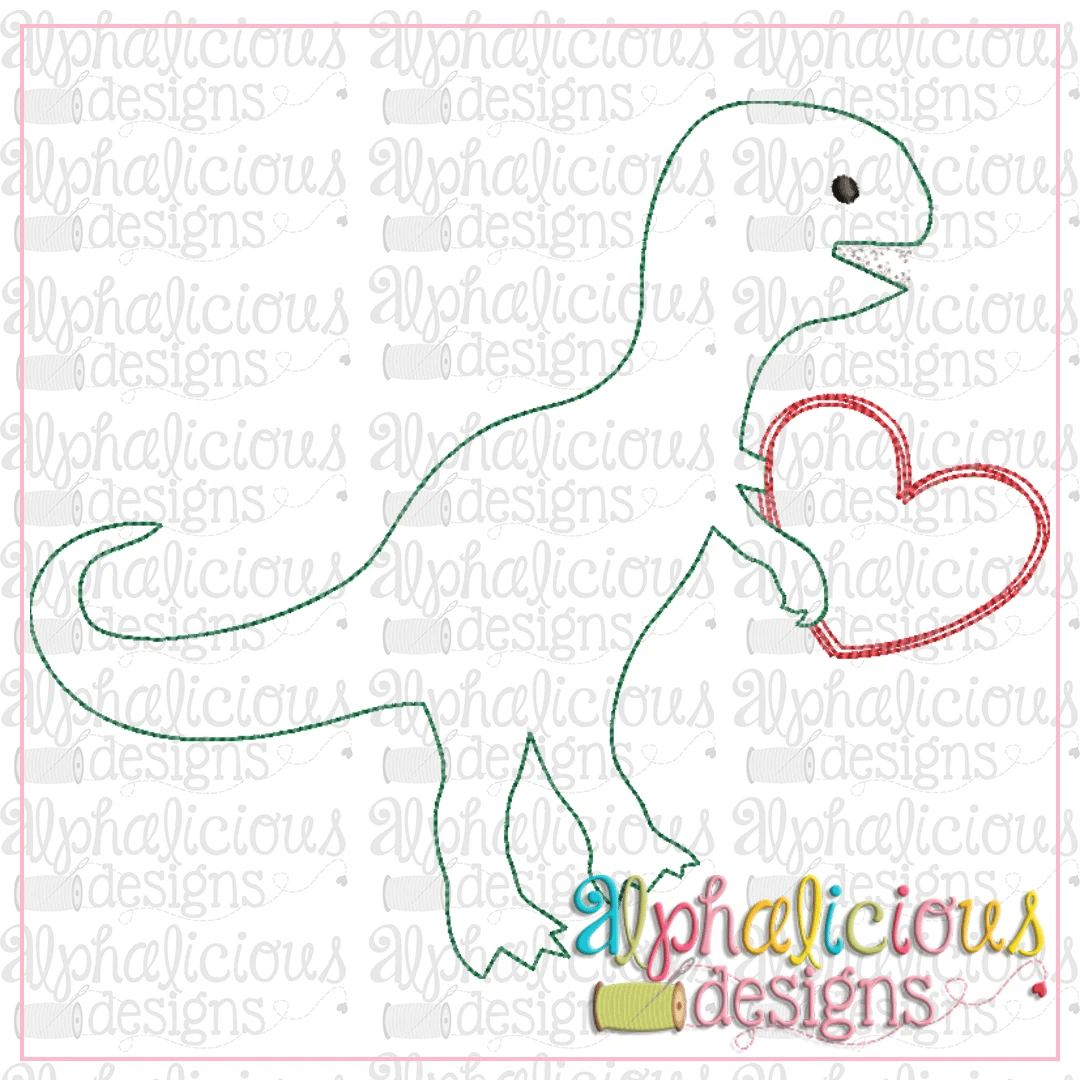 Valentine Dino with Heart-Triple Bean