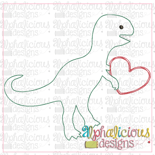 Valentine Dino with Heart-Triple Bean