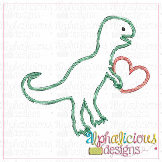 Valentine Dino with Heart-Zig Zag