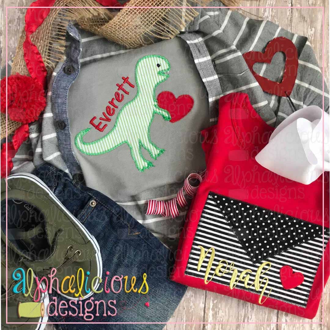 Valentine Dino with Heart-Zig Zag