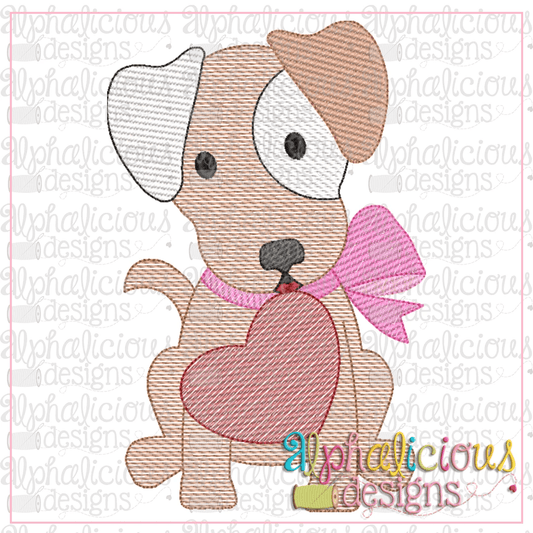 Valentine Pup-Sketch-Girl