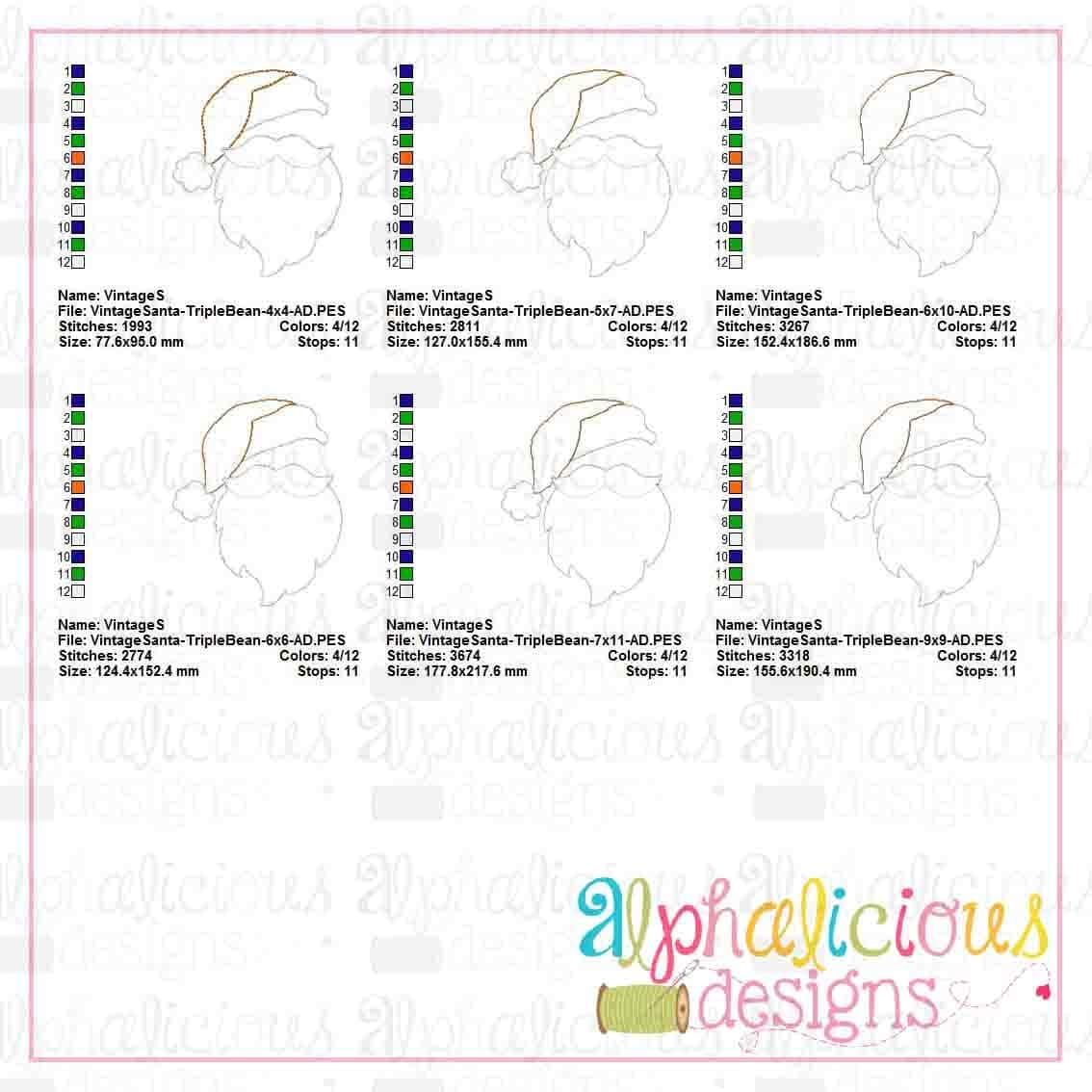 Vintage Santa - Triple Bean