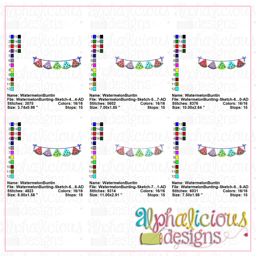 Watermelon Bunting-Sketch