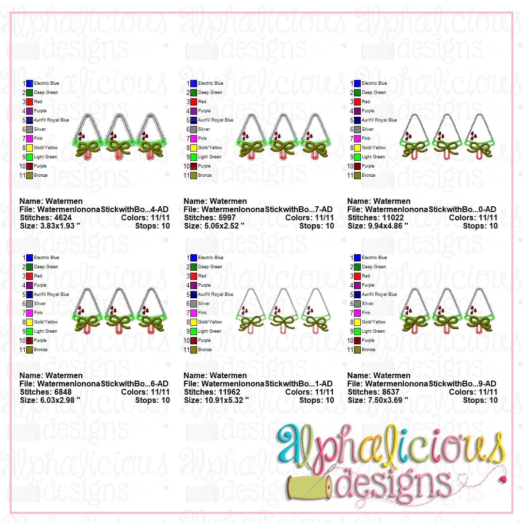 Watermelon on a Stick with Bows-ZigZag