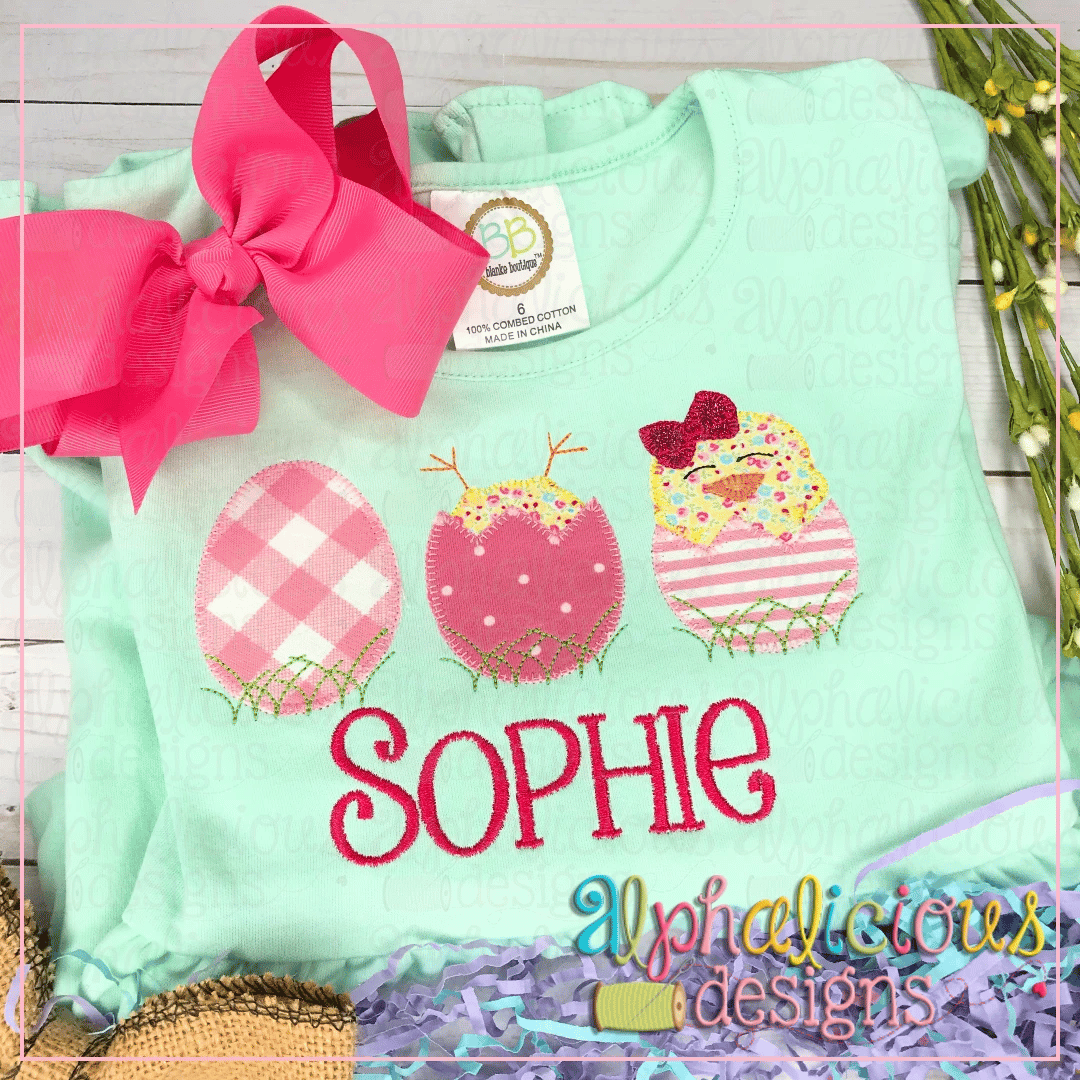 Chicks in Eggs with Bow- Blanket