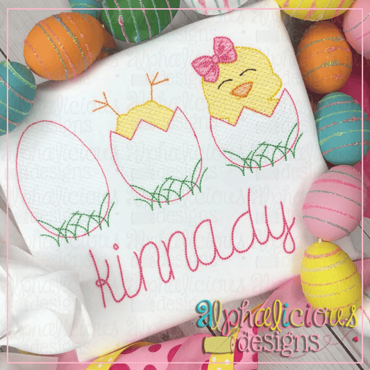 Chicks in Eggs with Bow - TIAR - Sketch