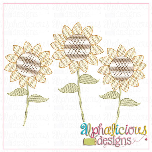 Sunflower Three in a Row-Sketch