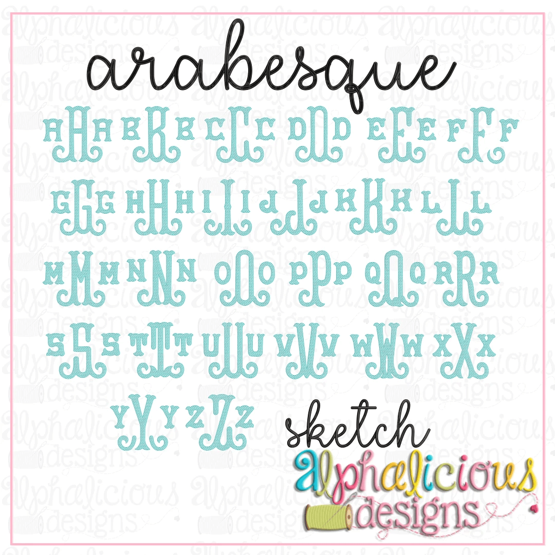 Arabesque Monogram font-Sketch