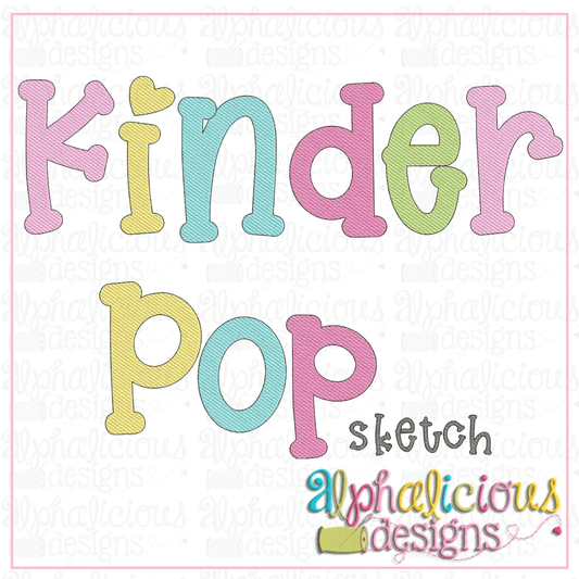 Kinder Pop Sketch Embroidery Font