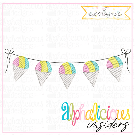 Sno-Cone Bunting-Sketch