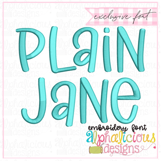 Plain Jane Satin Embroidery Font