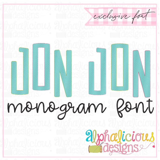 Jon Jon Monogram Font-Sketch