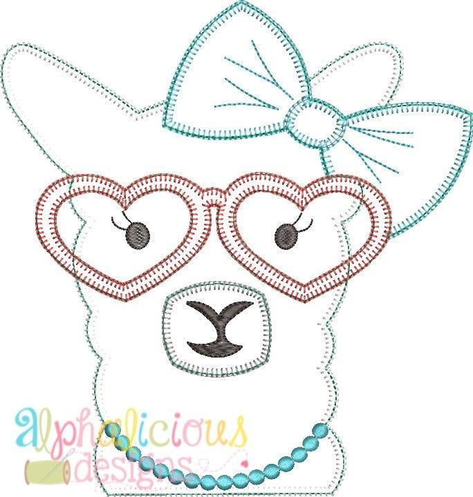 Llama Lady Applique Design - Blanket