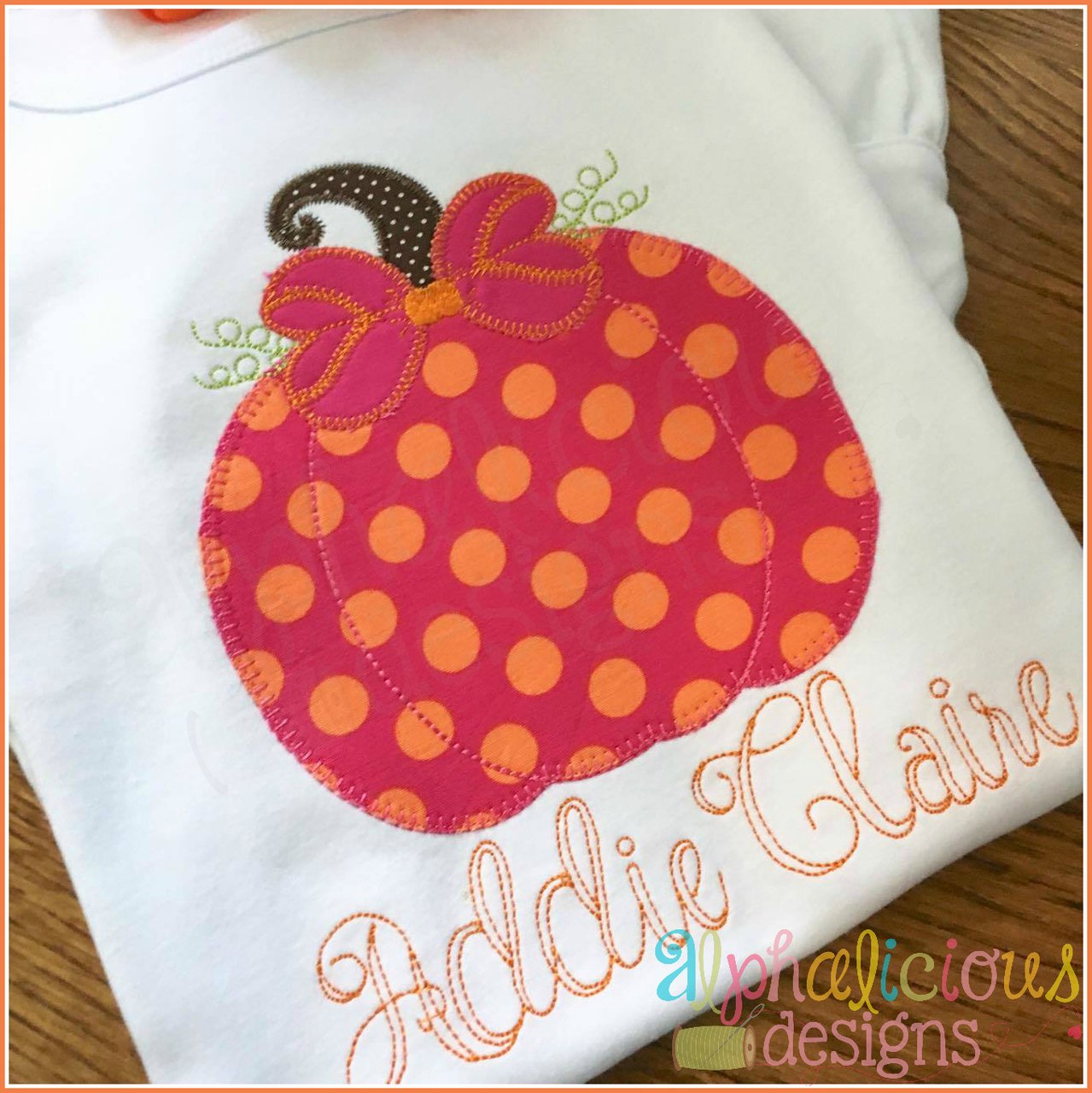Applique Pumpkin with Bow