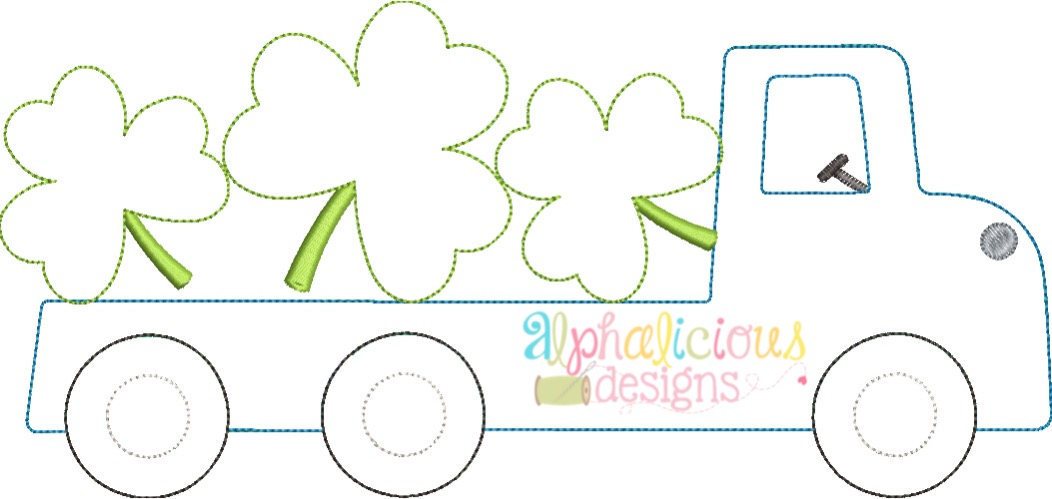 Flatbed Truck with Shamrocks Applique - Triple Bean