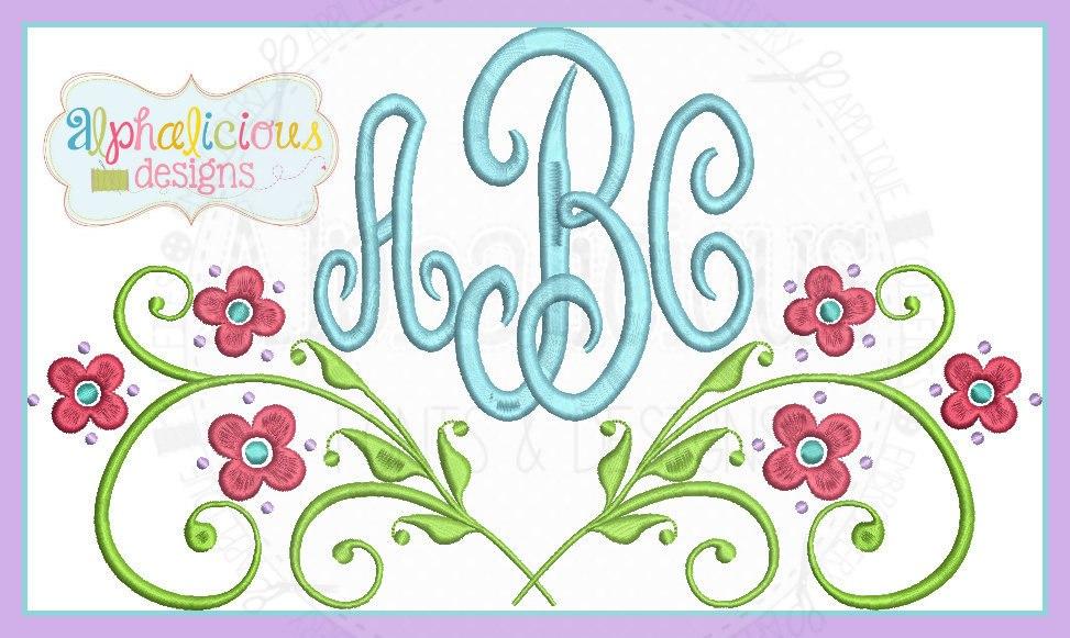 Cherry Blossom Laurel Monogram Frame