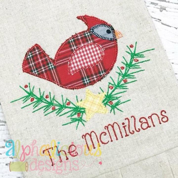 Piney Woods Cardinal Applique- Blanket