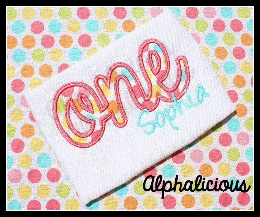 ONE- Cursive Applique