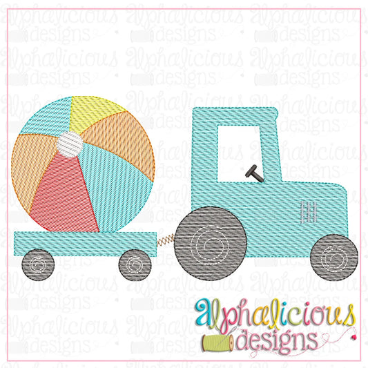 Tractor Beach Ball-Sketch