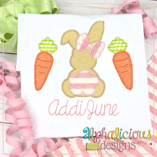 Bunny with Bow and Carrots-Blanket