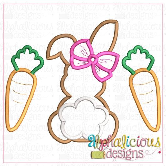 Bunny with Bow and Carrots-Satin