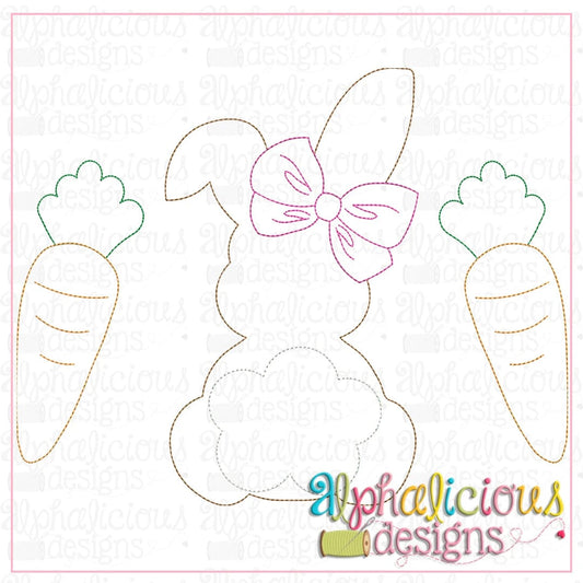 Bunny with Bow and Carrots-Triple Bean