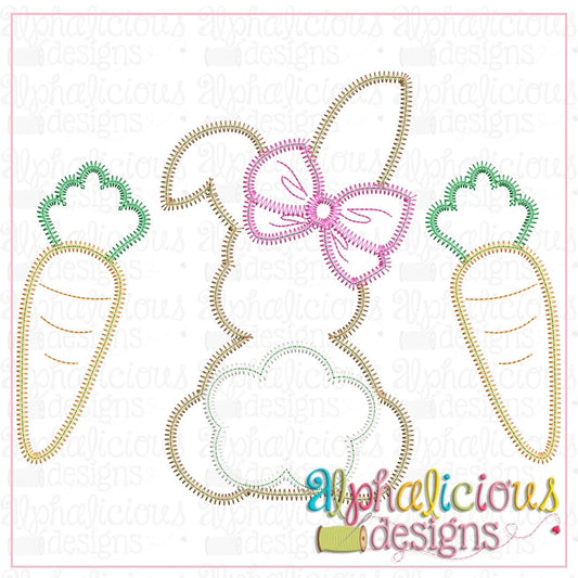 Bunny with Bow and Carrots-ZigZag
