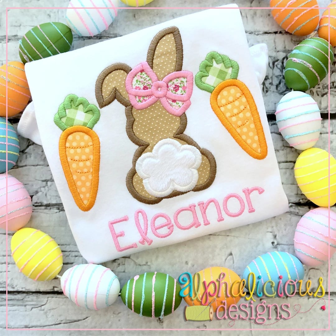 Bunny with Bow and Carrots-Satin
