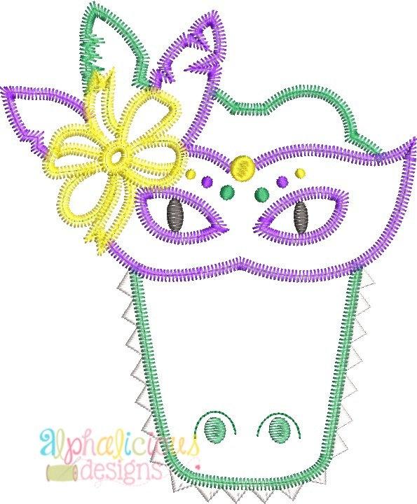 Mardi Gras Masked Gator Design - ZigZag
