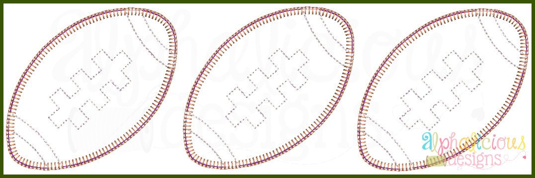 Football-Three In A Row-Applique